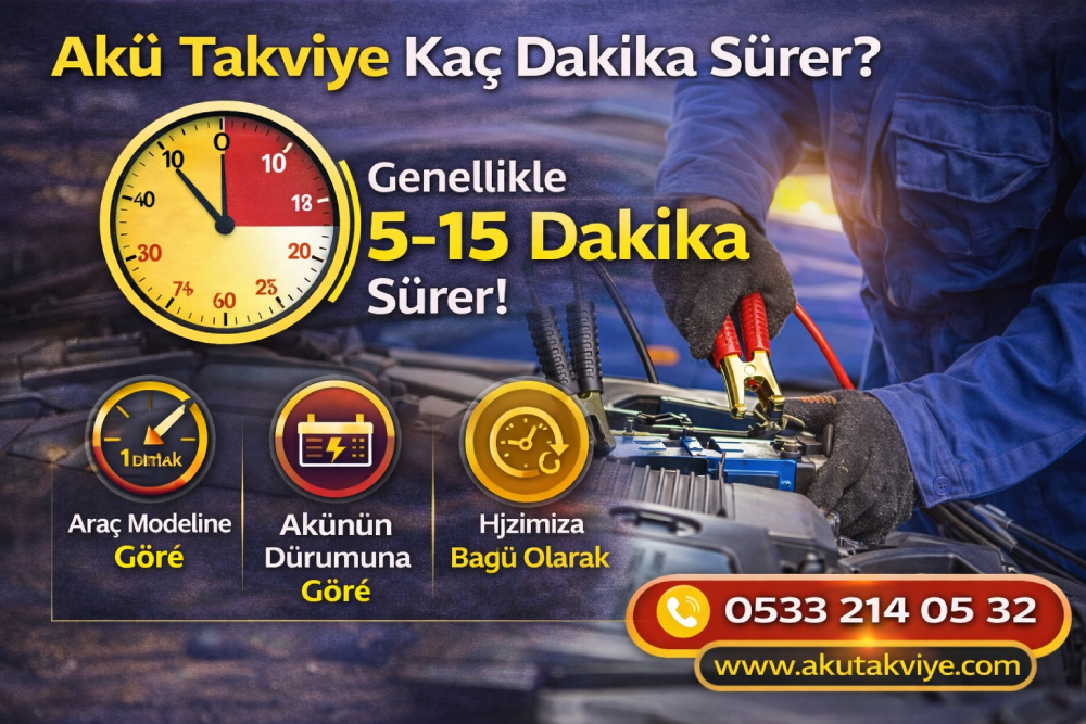 Akü takviye işlemi sırasında araç aküsünün hızlı şekilde şarj edilmesi ve çalıştırılması