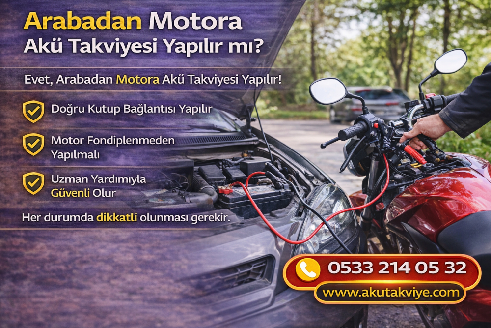 Arabadan motora akü takviyesi nasıl yapılır adım adım doğru bağlantı yöntemi gösterimi