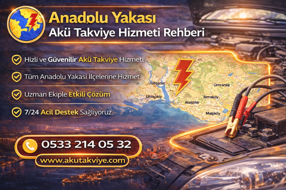 Anadolu Yakası genelinde 7/24 mobil akü takviye hizmeti