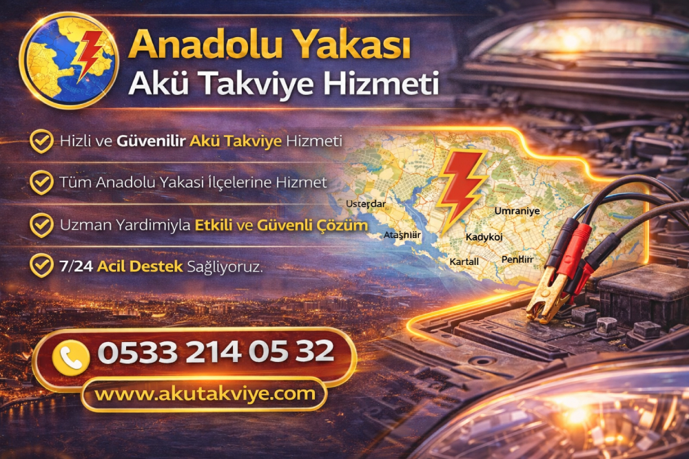 Anadolu Yakası genelinde sunulan mobil akü takviye hizmetleri