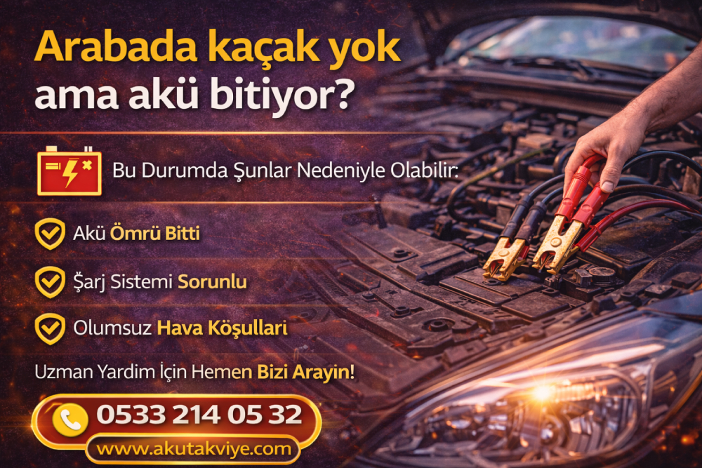 Arabada elektrik kaçağı olmamasına rağmen akünün bitmesi durumu