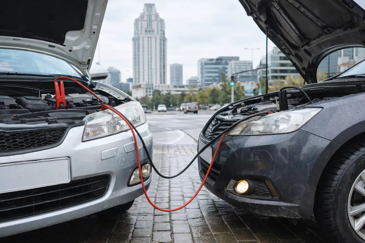 Etiler bölgesinde mobil akü takviye hizmeti ile araçtan araca akü takviyesi yapılıyor